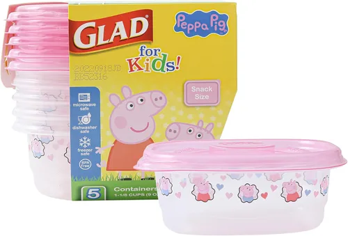 Miniatura 11 de Glad para Niños GladWare - Paquete variado, recipientes de almacenamiento de alimentos para el regreso a la escuela con tapas, tamaños mixtos