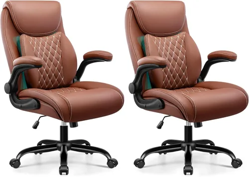 Miniatura 12 de BESTFAIR Silla de oficina, silla ejecutiva de escritorio para computadora con soporte lumbar para aliviar el dolor de espalda baja, silla ergonómica