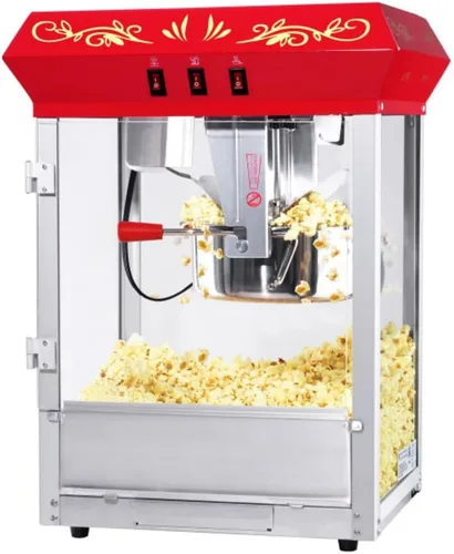Great Northern Popcorn 6100 Lincoln Top Máquina para hacer palomitas de maíz, de 8 onzas, estilo antiguo, color rojo., Rojo