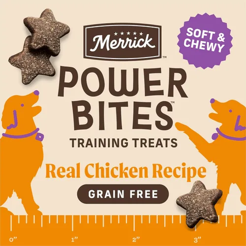 Miniatura 2 de Merrick Power Bites - Golosinas suaves y masticables para perros, sin gluten ni granos, completamente naturales