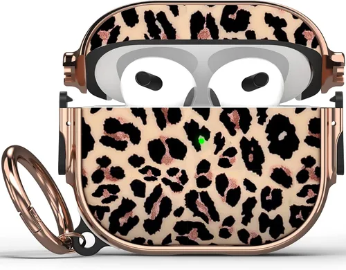 Maxjoy Funda para AirPods 3 con cerradura, bonita funda protectora rígida para AirPod 3 de tercera generación para mujeres y hombres con llavero