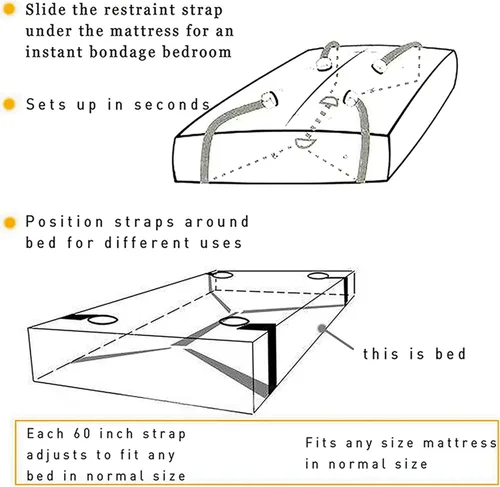 Miniatura 4 de Bed Bonage Kits de correas de cama para adultos, colchón de juego, lazos sexuales para tobillos y muñecas, kit de restricciones de cama King