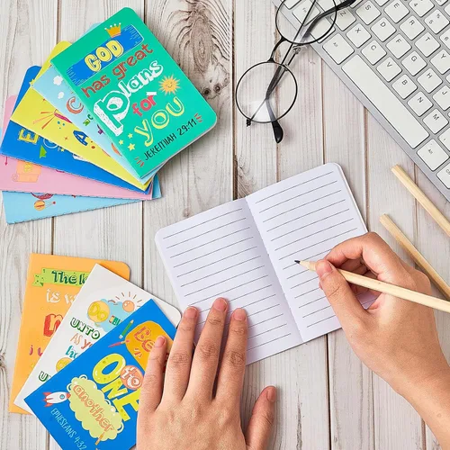 Miniatura 6 de Gueevin Paquete de 24 blocs de notas inspiradores, mini cuadernos motivacionales cristianos, operación, versículo bíblico, religioso, bloc de notas