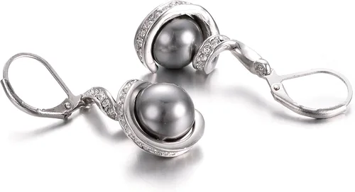 Miniatura 5 de Yoursfs Women Leverback Earrings with AAA Austria Crystal Dangle Pearl Earrings for Women 18K Gold Plated Bridal Jewelry