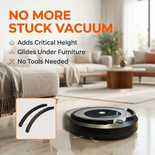 Miniatura 2 de Extensor de parachoques ajustador de altura para aspiradora Roomba Eufy, 2 piezas fabricadas con material duradero y fácil de instalar, evita que