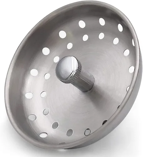 GZILA 2 coladores de drenaje de fregadero de cocina de repuesto para drenaje estándar de 3-1/2 pulgadas, tapón de goma de canasta, perilla de metal