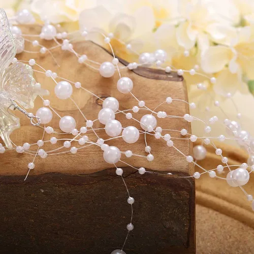 Miniatura 6 de CASDRE Mariposas novia boda pelo vid plata perla novia diadema diadema Rhinestone accesorios para el cabello para mujeres y niñas