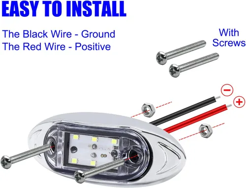 Miniatura 4 de Biqing 4 luces LED blancas de 1.8 pulgadas, 6 luces LED de marcador de remolque, luces indicadoras LED de montaje delantero y trasero, bisel Blanco