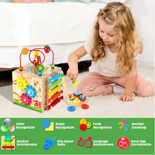 Miniatura 2 de Batlofty Cubo de Actividad de Madera, 8 en 1 Juguetes Montessori para Niños de 1 y 2 Años Niña y Niño Pequeño Juguetes Sensoriales Educativos
