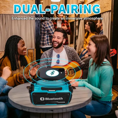 Miniatura 5 de Altavoz Bluetooth inalámbrico compatible con batería Makita de 18 V máximo, Boombox inalámbrico portátil de 80 W, duradero para lugares de trabajo