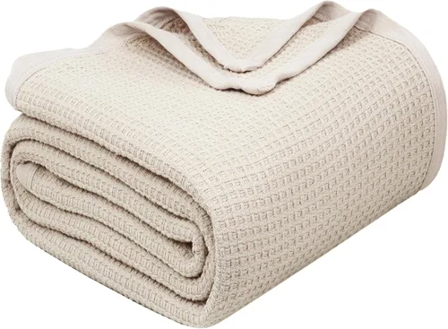Miniatura 13 de Cobija TreeWool liviana de algodón, de cuidado fácil, suave, cómoda y cálida (king size, 90 x 108 pulgadas, tejido reticular)