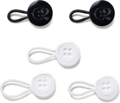 C2 5 extensores de botones de camisa de tamaños mixtos, color blanco y negro, añade hasta 3 tamaños (0.7 in a 1.1 in), botones de 0.449 in de