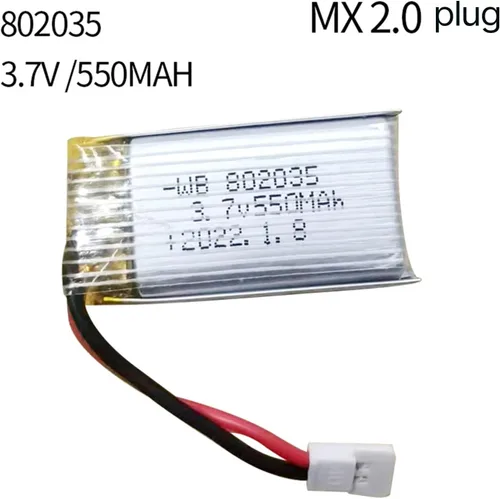 Miniatura 4 de Batería de 3.7V 500mAh 802035 para drones de alto aumento para accesorios modelo de avión