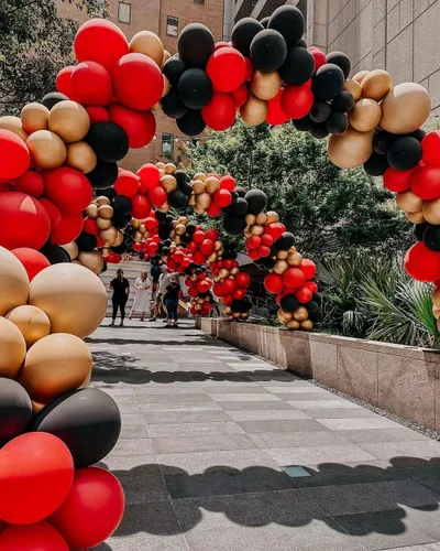Miniatura 9 de Lukiituke 75 globos, negro, rojo y dorado (12 y 5 pulgadas), decoraciones de fiesta temática de casino, Año Nuevo, graduación, boda, cumpleaños