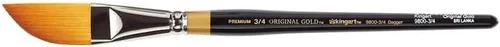 Miniatura 4 de KINGART Premium Original Gold 9800-3/4 Dagger Striper Series - Cepillo para artista, pelo sintético Taklon dorado, mango corto, para acrílico