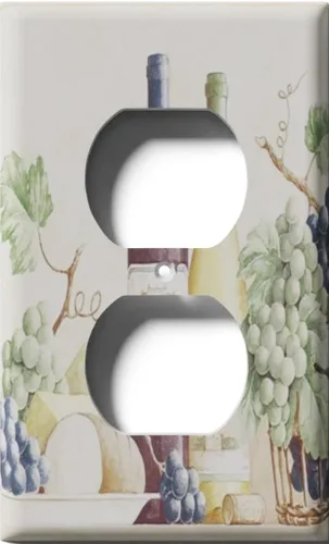 Miniatura 2 de Placa decorativa para salida - uvas y vino - Receptáculo doble dúplex
