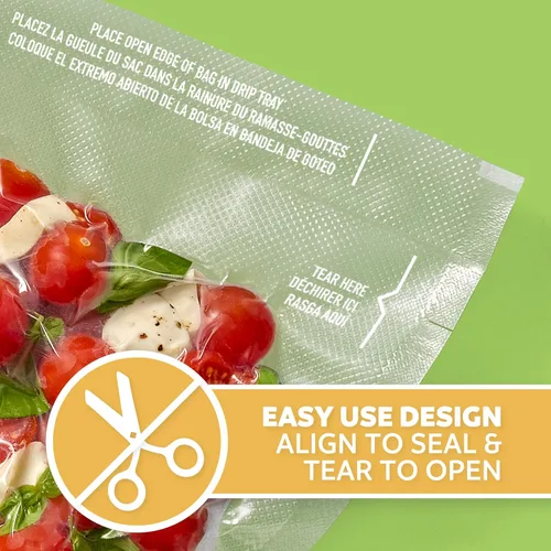 Miniatura 3 de FoodSaver Bolsas de sellado al vacío precortadas de cuarto de galón, bolsas de almacenamiento al vacío de fácil uso, alineadas para sellar y rasgar