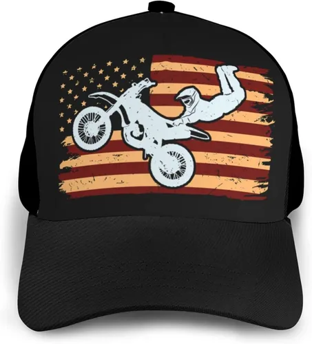 Miniatura 3 de Gorra de béisbol de motocross Snapback - Gorra ajustable para hombre y mujer, color negro, Negro