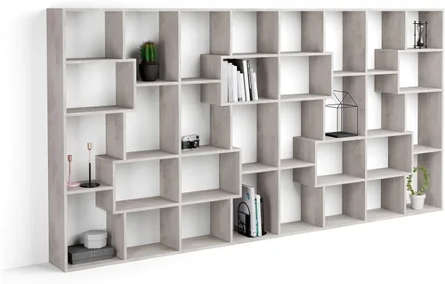 Miniatura 46 de Mobili Fiver, Iacopo XS Estantería con puertas de panel (63.31 x 31.5 pulgadas), color negro Ashwood, Made in Italy