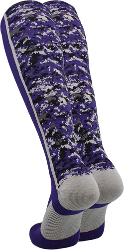 Miniatura 30 de TCK Calcetines de béisbol para jóvenes, niños u hombres, con diseño de camuflaje digital y longitud hasta por encima de la pantorrilla