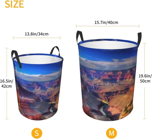 Miniatura 5 de Beauty Grand Canyon print Circular Hamper Waterproof Storage Bin Organizer Basket Laundry Hamper With Handles For Clothes Toys Small