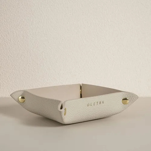 Miniatura 10 de OLETHA Bandeja de valet pequeña plegable - Organizador estético para escritorio para el hogar, la oficina y viajes - Recipiente portátil para Negro