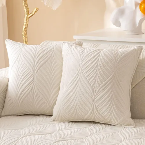Miniatura 12 de vctops Fundas acolchadas de terciopelo súper suave para sofá y sillón, funda antideslizante para sofá seccional con patrón de hojas, forro de sofá