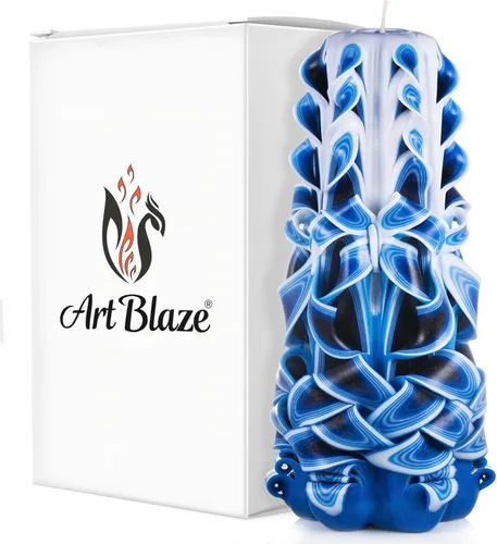 Miniatura 23 de Velas Talladas - Vela Decorativa Grande Hecha a Mano – Vela Espiral Linda de Quemado Largo para Mujeres – Vela de Mesa para Decoración del Hogar