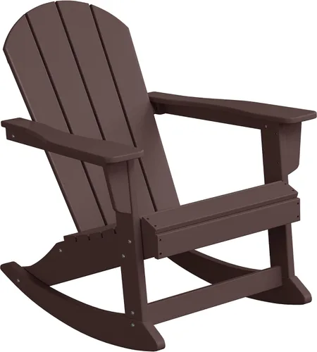 Miniatura 73 de WestinTrends Silla mecedora Malibu de poliéster para exterior/patio Adirondack, Negra