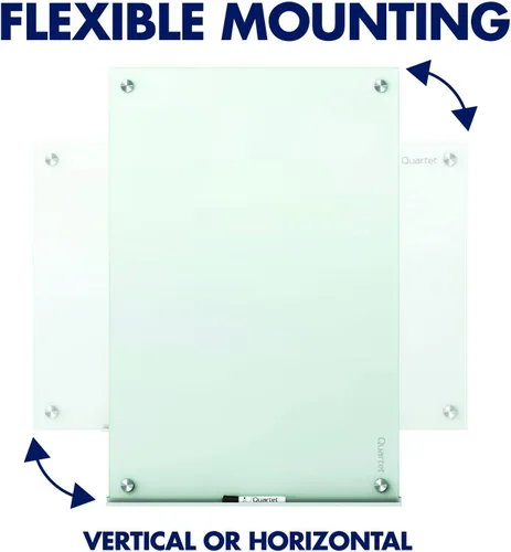 Miniatura 3 de Quartet - Pizarra blanca de vidrio magnética de borrado en seco, pizarra blanca de 48" x 36", montaje sin marco Infinity, superficie blanca (G4836W)