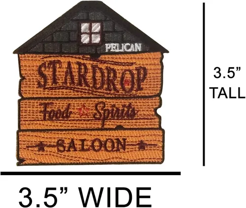 Miniatura 2 de Stardrop Saloon Rustic Bar Food Game Parody Sign Logo - Parche bordado para planchar