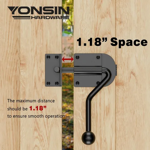 Miniatura 7 de Pestillo de puerta de perno deslizante con gancho resistente, perno deslizante para puerta, cerrojo de cerca, cierre de puerta de diseño ergonómico
