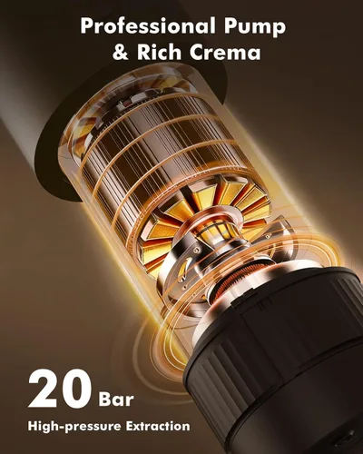 Miniatura 3 de Máquina de café espresso eléctrica portátil y molinillo de café manual y espumador de leche eléctrico todo en 1, mini cafetera de viaje