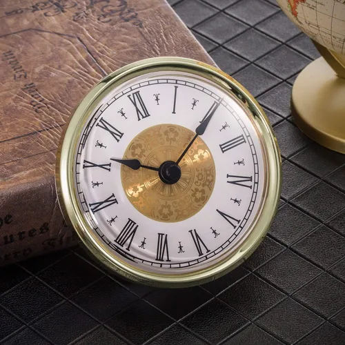 Miniatura 3 de Hicarer 3-1/8 pulgadas (3.150 in) Mini reloj de cuarzo inserto redondo relojes cabeza inserto número romano movimiento de repuesto cara blanca