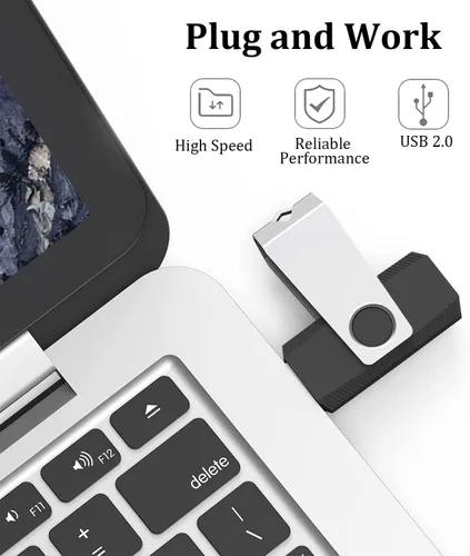 Miniatura 2 de Unidad flash USB 2.0 de 1 GB, paquete de 2 unidades de memoria Wooolken Thumb Drive con luz LED y cordones para almacenamiento y respaldo