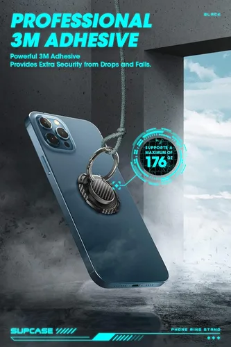 Miniatura 4 de SUPCASE Soporte de anillo para teléfono celular, rotación de 360° y giro de 180°, soporte universal para anillo de teléfono con agarre de teléfono