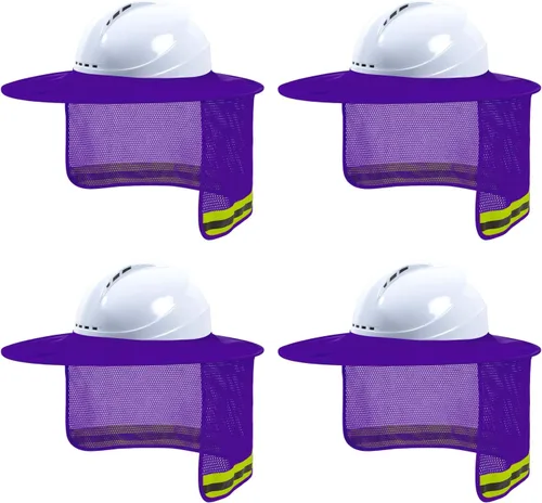 Miniatura 10 de Parasol para Casco Duro, Visera de Alta Visibilidad con Protección para el Cuello con Tira Reflectante, Accesorios para Casco Duro, Visera Completa