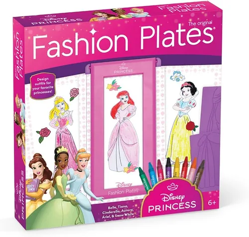 Fashion Plates Disney Princess - Kit de dibujo para mezclar y combinar, artes y manualidades, colorear, suministros de arte, suministros de