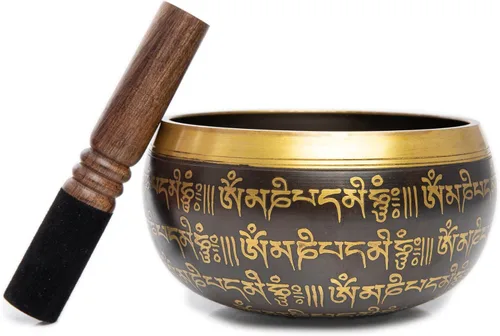 Miniatura 4 de HIMALAYAN BAZAAR - Juego de cuencos tibetanos de 4 pulgadas, fácil de tocar, auténtico, hecho a mano para meditación, sonido de 7 chakras, curación