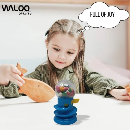 Miniatura 3 de Waloo Banco deportivo en espiral de chicles Dispensador clásico de caramelos de 6.5 pulgadas Bolas de chicle incluidas Toma centavos, níquel