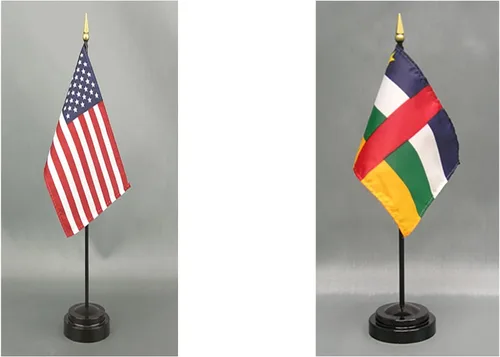 Miniatura 44 de Juego de banderas de escritorio de Afganistán, hecho en Estados Unidos, de rayón de 4 x 6 pulgadas, escritorio de oficina y pequeñas banderas