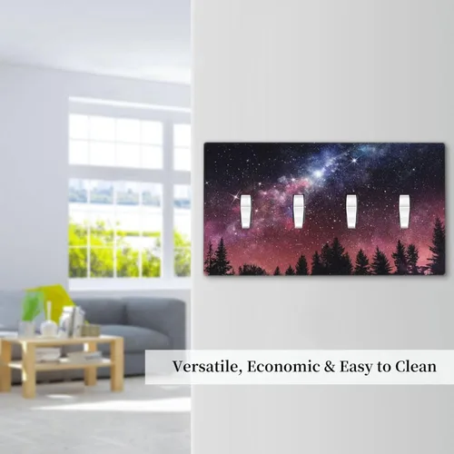 Miniatura 172 de Cubiertas de placa de pared de 3 gang con interruptor de luz de triple palanca, en negro y dorado con esplendor de oro rosa, estampado floral