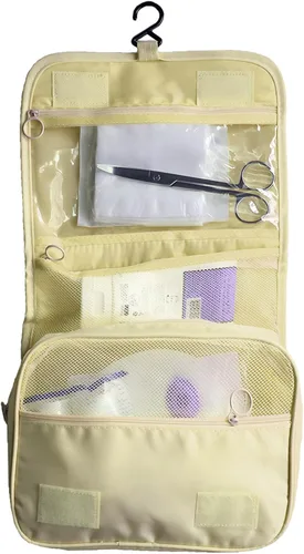 Exquisita bolsa de viaje para suministros de ostomía y colostomía, la mejor opción para personas postoperatorias, con configuración colgante y Beige