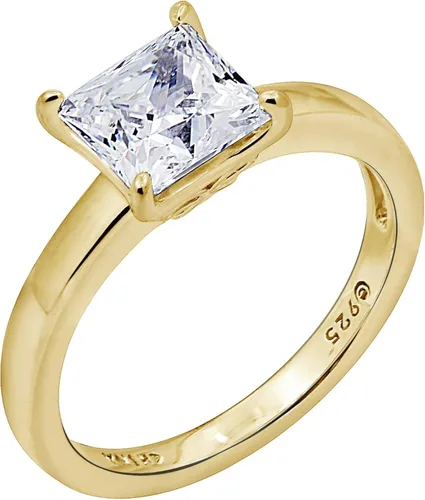 Miniatura 7 de Tienda Collection Anillo solitario de plata de ley chapada en platino o oro con circonita infinita de elementos