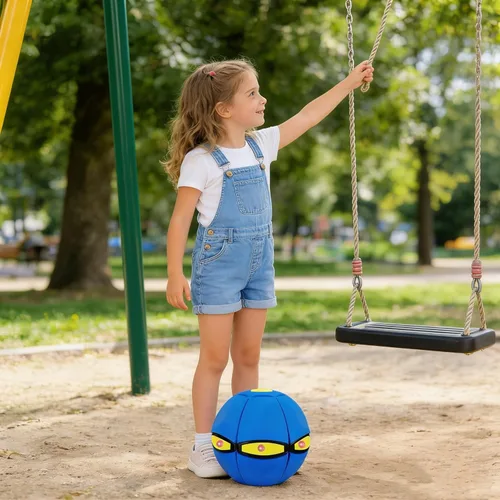 Miniatura 4 de Bola mágica que rebota, platillo volador mágico, juguete de doble forma libremente intercambiable con 6 luces, interacción entre padres e hijos