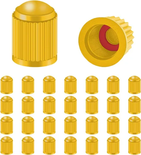 Miniatura 7 de 30 tapas de válvula de neumático, tapas de aire de plástico a prueba de polvo para neumáticos de automóvil, cubiertas herméticas de vástago con Gris