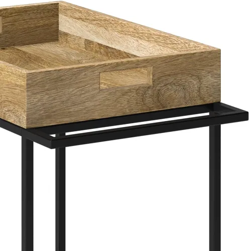 Miniatura 5 de SIMPLIHOME Simons - Carrito de barra de madera maciza de mango de 24 pulgadas de ancho, color natural, para sala de estar, comedor y cocina