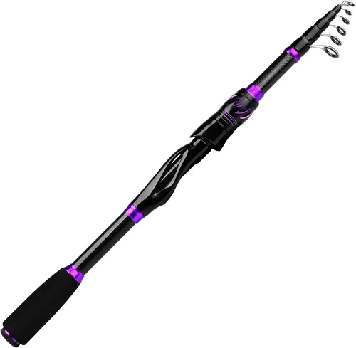 Miniatura 9 de Combo de caña de pescar y carrete – Caña telescópica Spincast de 6.9 pies con combos de carrete de lanzamiento para zurdos – Juego de aparejos de R