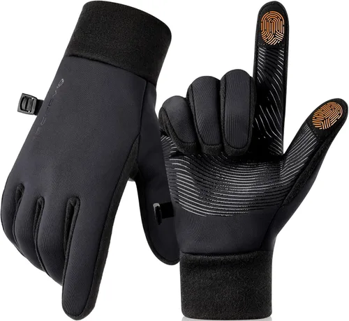 Guantes de invierno para hombres y mujeres, resistentes al viento, para pantalla táctil, con forro térmico, guantes de correr para ciclismo,