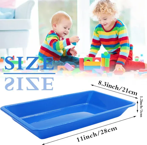 Miniatura 2 de Paquete de 10 bandejas de plástico para arte: bandejas sensoriales de 8 colores para manualidades y proyectos de bricolaje para niños